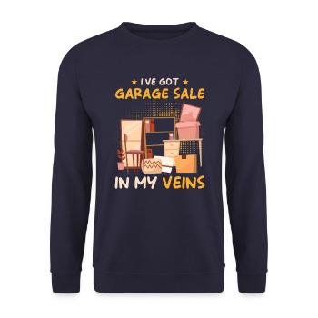 Garage sale slogan - Unisex Sweatshirt - navy - Front - Alina (178cm) & Michal (187cm)