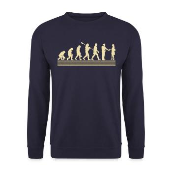 Évolution de l’agent immobilier - Sweat-shirt Unisexe - marine - Devant - Alina (178cm) & Michal (187cm)