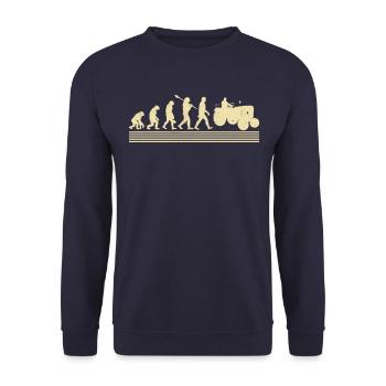Landwirt-evolution - Unisex Pullover - Navy - Vorne - Alina (178cm) & Michal (187cm)