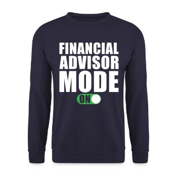 Finanzberater Modus an - Unisex Pullover - Navy - Vorne - Alina (178cm) & Michal (187cm)