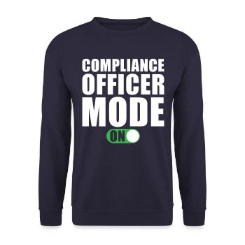 Compliance Manager Modus Ein - Unisex Pullover - Navy - Vorne - Alina (178cm) & Michal (187cm)