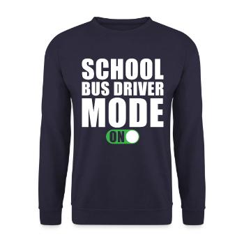 Schulbusfahrer Modus Ein - Unisex Pullover - Navy - Vorne - Alina (178cm) & Michal (187cm)