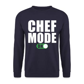 Chefkoch Modus Ein - Unisex Pullover - Navy - Vorne - Alina (178cm) & Michal (187cm)