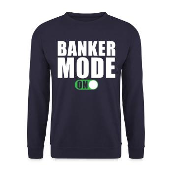 Banker Modus Ein - Unisex Pullover - Navy - Vorne - Alina (178cm) & Michal (187cm)