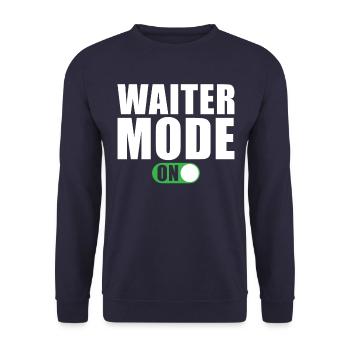 Kellner Modus Ein Bedienung Restaurant - Unisex Pullover - Navy - Vorne - Alina (178cm) & Michal (187cm)