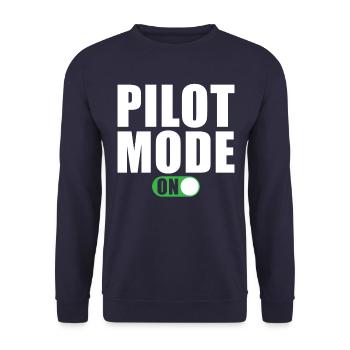 Pilot Modus Ein - Unisex Pullover - Navy - Vorne - Alina (178cm) & Michal (187cm)