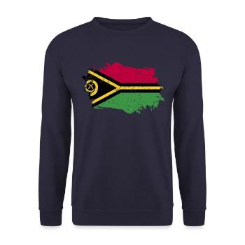 Vanuatu Flagge Grunge Vanuatu Fahne - Unisex Pullover - Navy - Vorne - Alina (178cm) & Michal (187cm)