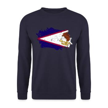 Drapeau des Samoa américaines - Sweat-shirt Unisexe - marine - Devant - Alina (178cm) & Michal (187cm)