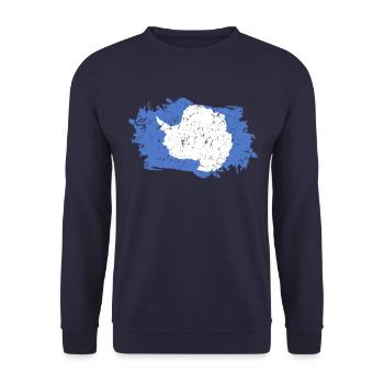 Antarktis Flagge Grunge Antarktis Fahne - Unisex Pullover - Navy - Vorne - Alina (178cm) & Michal (187cm)