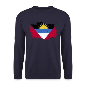 Antigua and Barbuda Flag - Unisex Sweatshirt - navy - Front - Alina (178cm) & Michal (187cm)