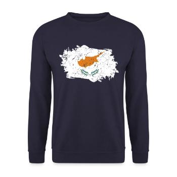 Drapeau de Chypre Grunge Drapeau de Chypre - Sweat-shirt Unisexe - marine - Devant - Alina (178cm) & Michal (187cm)