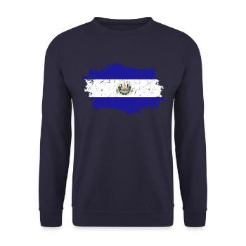 El Salvador Flag Grunge El Salvador Flag - Unisex Sweatshirt - navy - Front - Alina (178cm) & Michal (187cm)
