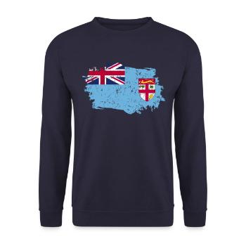 Fiji Flag Grunge Fiji Flag - Unisex Sweatshirt - navy - Front - Alina (178cm) & Michal (187cm)