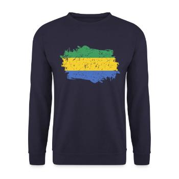 Gabon Flag Grunge Gabon Flag - Unisex Sweatshirt - navy - Front - Alina (178cm) & Michal (187cm)