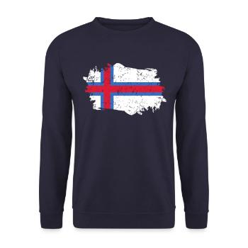 Faroe Islands Flag Grunge Faroe Islands Flag - Unisex Sweatshirt - navy - Front - Alina (178cm) & Michal (187cm)