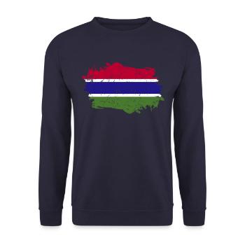 Gambia Flag Grunge Gambia Flag - Unisex Sweatshirt - navy - Front - Alina (178cm) & Michal (187cm)