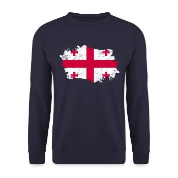 Drapeau de Géorgie Grunge Drapeau de Géorgie - Sweat-shirt Unisexe - marine - Devant - Alina (178cm) & Michal (187cm)