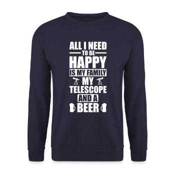 Télescope d’astronomie Astronome Cadeau - Sweat-shirt Unisexe - marine - Devant - Alina (178cm) & Michal (187cm)