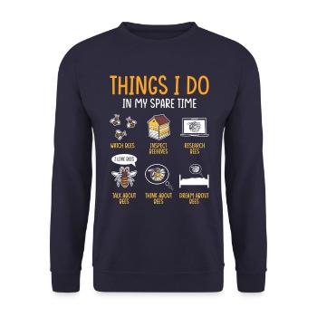 Imker Geschenk Imkerei Bienen - Unisex Pullover - Navy - Vorne - Alina (178cm) & Michal (187cm)