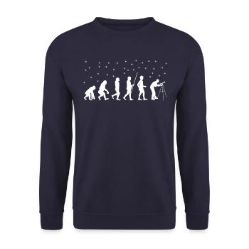 Astronomie Télescope Evolution Astronomie - Sweat-shirt Unisexe - marine - Devant - Alina (178cm) & Michal (187cm)