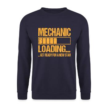 Mechanic loading Mechanic training - Unisex Sweatshirt - navy - Front - Alina (178cm) & Michal (187cm)