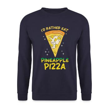 Je préfère manger une pizza à l’ananas - Sweat-shirt Unisexe - marine - Devant - Alina (178cm) & Michal (187cm)