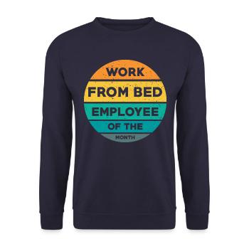Home Office Saying - Unisex Sweatshirt - navy - Front - Alina (178cm) & Michal (187cm)