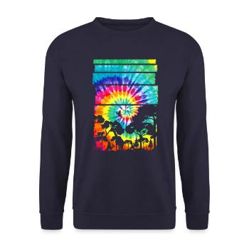 Afrika Safari Savanne - Unisex Pullover - Navy - Vorne - Alina (178cm) & Michal (187cm)