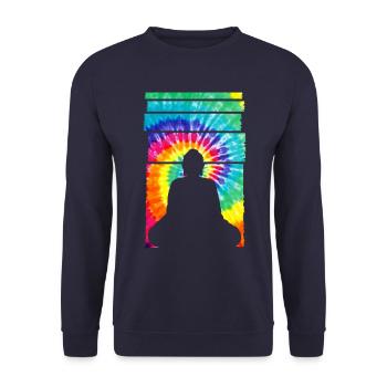Bouddha Busshisme Statue de Bouddha - Sweat-shirt Unisexe - marine - Devant - Alina (178cm) & Michal (187cm)