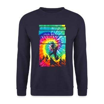 Mountain Nature Hiking Mountaineering - Unisex Sweatshirt - navy - Front - Alina (178cm) & Michal (187cm)