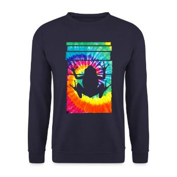 Frog Hippie Tie Dye - Unisex Pullover - Navy - Vorne - Alina (178cm) & Michal (187cm)