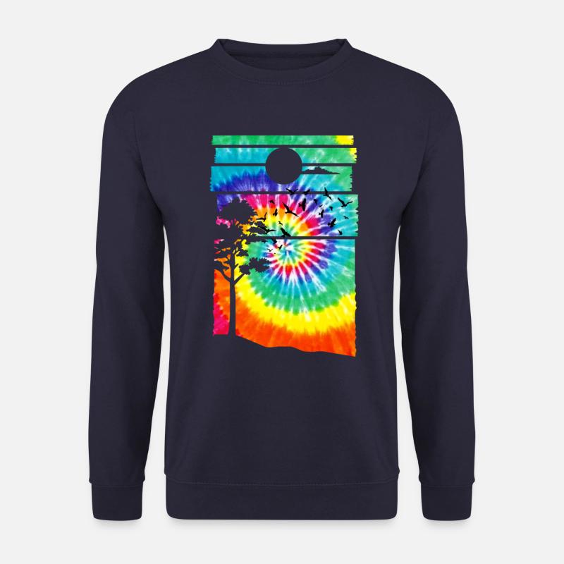 Wald Hippie Batik Natur Bäume Wald - Unisex Pullover - Navy