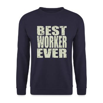 Best Worker ever Worker Gift - Unisex Sweatshirt - navy - Front - Alina (178cm) & Michal (187cm)
