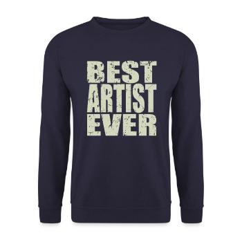 Best Artist ever Artist Gift - Unisex Sweatshirt - navy - Front - Alina (178cm) & Michal (187cm)