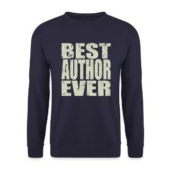 Best Author ever Author Gift - Unisex Sweatshirt - navy - Front - Alina (178cm) & Michal (187cm)