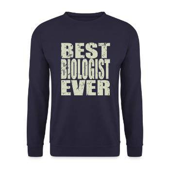 Best Biologist ever Biologist Gift - Unisex Sweatshirt - navy - Front - Alina (178cm) & Michal (187cm)