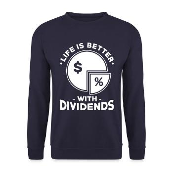 Dividend Shareholder Shares - Unisex Sweatshirt - navy - Front - Alina (178cm) & Michal (187cm)