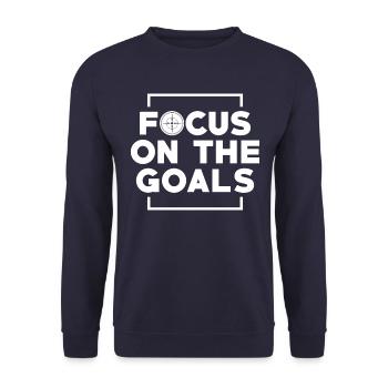 Motivation Success Focus Goals Saying - Unisex Sweatshirt - navy - Front - Alina (178cm) & Michal (187cm)