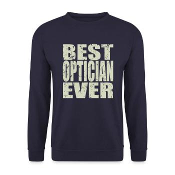 Best Optician ever Optician Gift - Unisex Sweatshirt - navy - Front - Alina (178cm) & Michal (187cm)