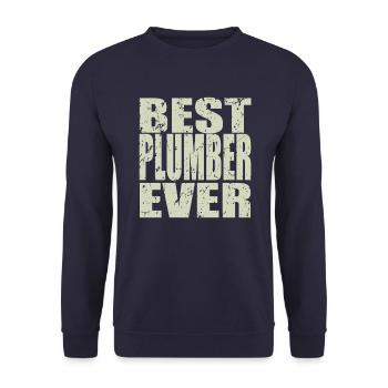 Best Plumber ever Plumber Gift - Unisex Sweatshirt - navy - Front - Alina (178cm) & Michal (187cm)