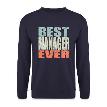 Best Manager ever Manager Geschenk - Unisex Pullover - Navy - Vorne - Alina (178cm) & Michal (187cm)