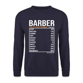 Friseur tageswerte Lustiger Friseur - Unisex Pullover - Navy - Vorne - Alina (178cm) & Michal (187cm)