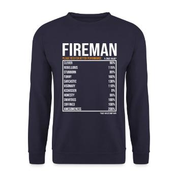 Feuerwehrmann tageswerte Lustig Feuerwehrmann - Unisex Pullover - Navy - Vorne - Alina (178cm) & Michal (187cm)