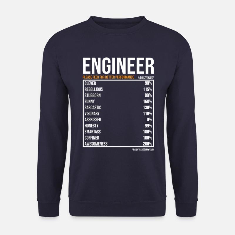 Engineer Daily Values Funny Engineer - Unisex Sweatshirt - navy