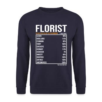 Fleuriste Fleuriste Valeurs quotidiennes Fleuriste drôle - Sweat-shirt Unisexe - marine - Devant - Alina (178cm) & Michal (187cm)
