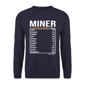 Miner Miner Buddy Mining - Unisex Sweatshirt - navy - Front - Alina (178cm) & Michal (187cm)