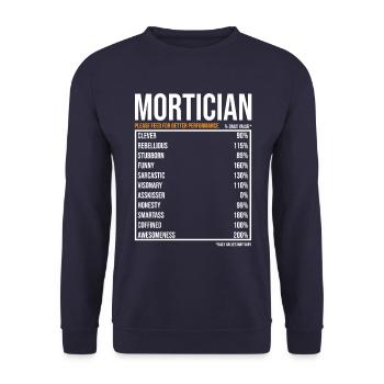 Undertaker Gravedigger Mortician profession - Unisex Sweatshirt - navy - Front - Alina (178cm) & Michal (187cm)