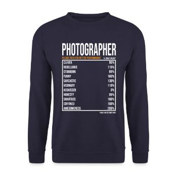 Photographer Of the day Funny Photographer - Unisex Sweatshirt - navy - Front - Alina (178cm) & Michal (187cm)