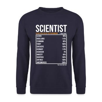Scientists Daily Values Lustiger - Unisex Sweatshirt - navy - Front - Alina (178cm) & Michal (187cm)