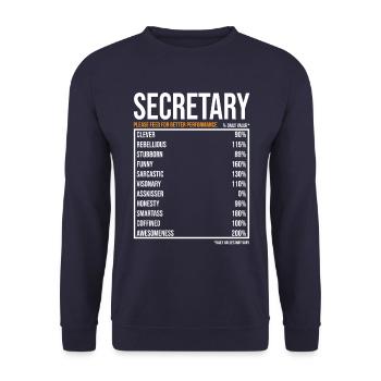 Secretary Daily Funny Secretary - Unisex Sweatshirt - navy - Front - Alina (178cm) & Michal (187cm)